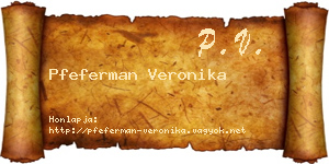 Pfeferman Veronika névjegykártya